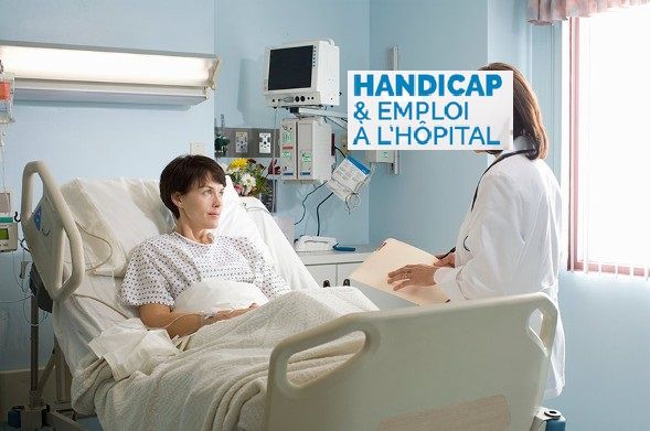 Emploi et Handicap. Un medecin lors d une consultation avec un patient