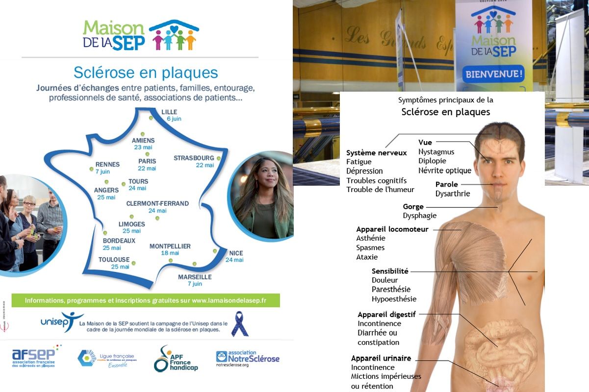 A gauche l'Affiche des journée d'echanges consacre a la sclérose en plaque b6ab2