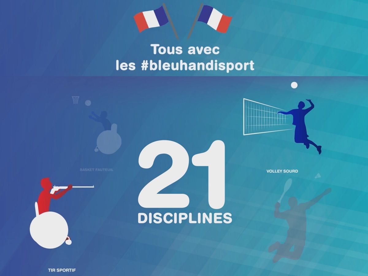 Affiche montage Tous avec les bleus handisport
