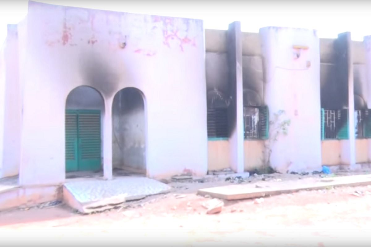 Le batiment accueillant l association apres l_incendie a Bamako.