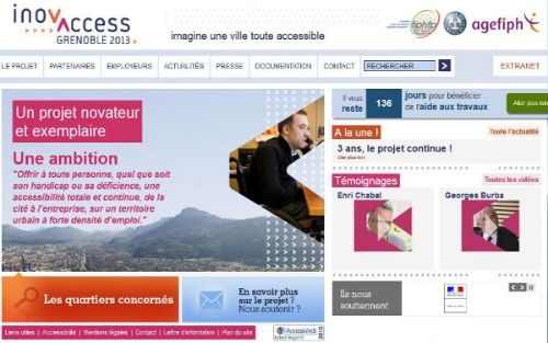 page d’accueil du site Innov Access Grenoble-2010-2013