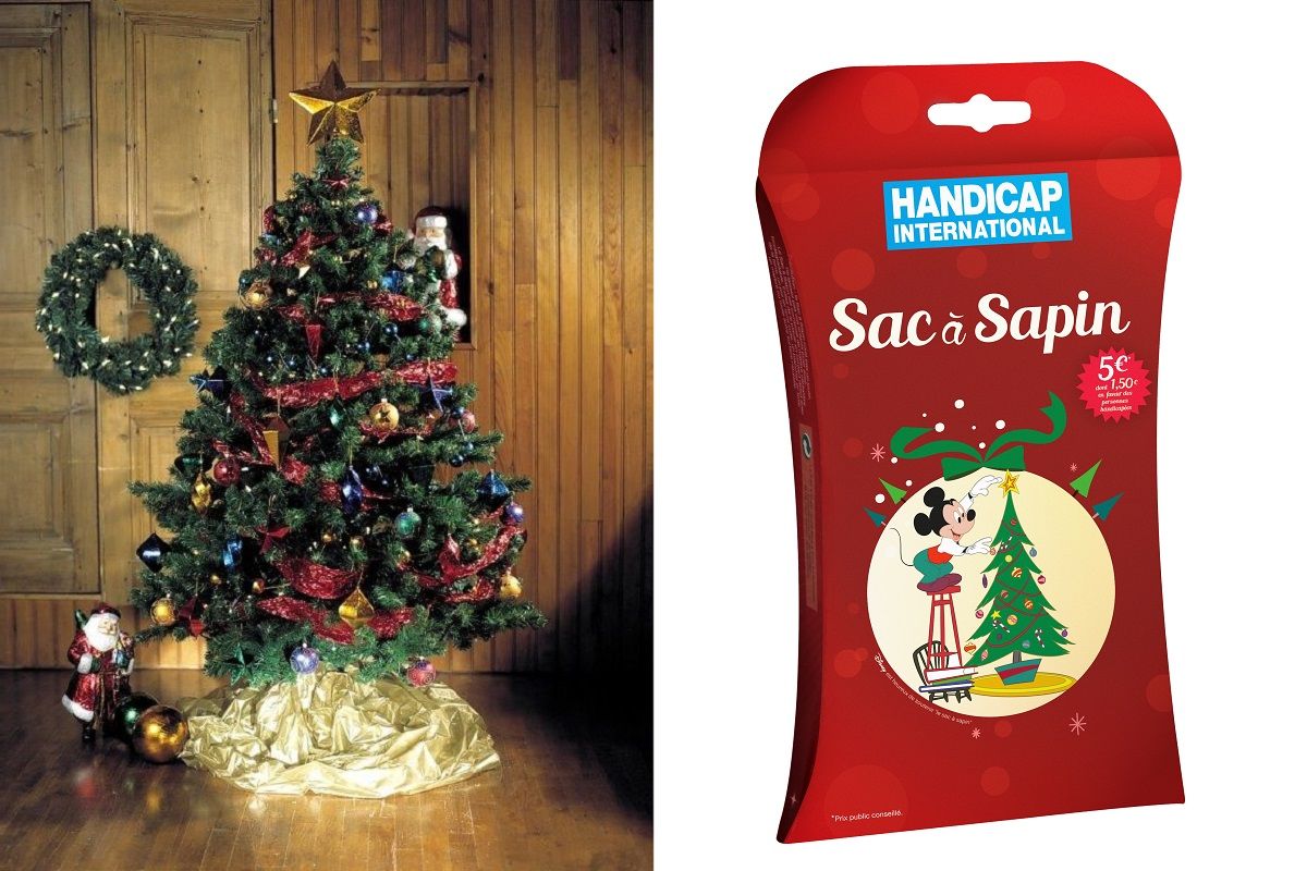 Le sac sapin a l image de Mickey vendu par Handicap International au profit de l_ONG