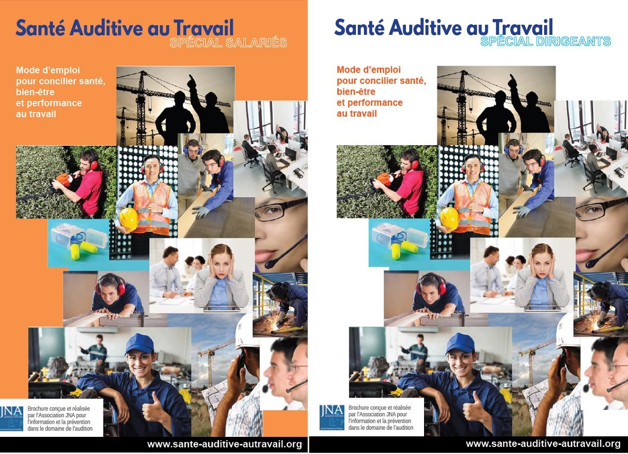 Couverture des deux guide pratique publiee par JNA pour l audition au travail