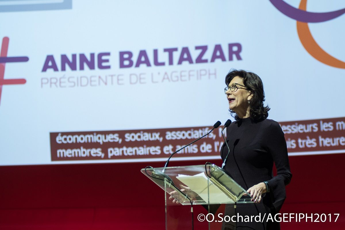 La Presidente Anne BALTAZAR de lAGEFIPH le 3 octobre