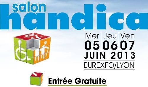 Affiche partiel du salon Handica qui aura lieu a Lyon 2013 du 5 au 7 juin à Lyon