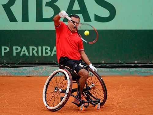 Stéphane Houdet lors d'un match a Roland Garros en 2012