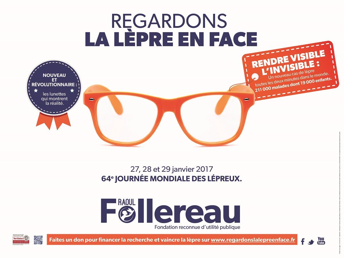 Affiche Journée contre la lèpre fondation Raoul Follereau