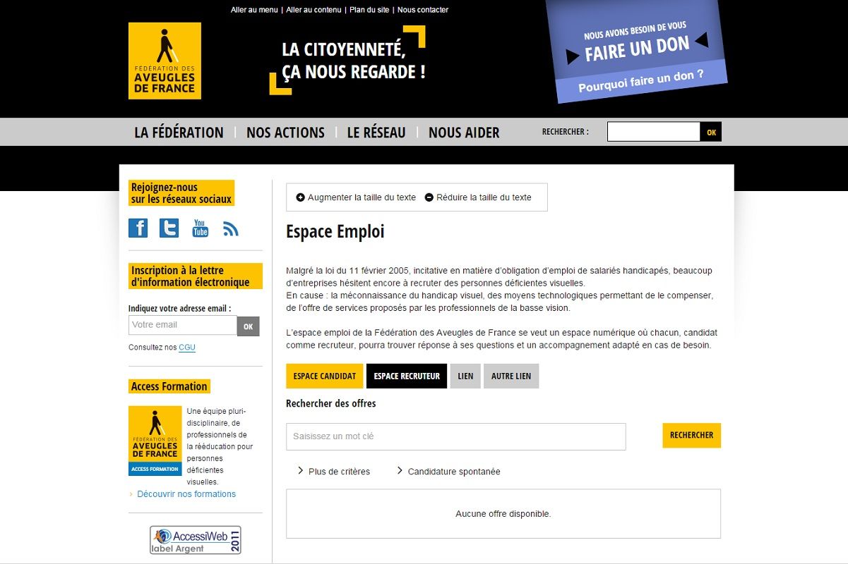 Page d_acceuil_de_la_page_Espace_Emploi_de_la_FAF_lance_a_partir_du_16_juin_2015