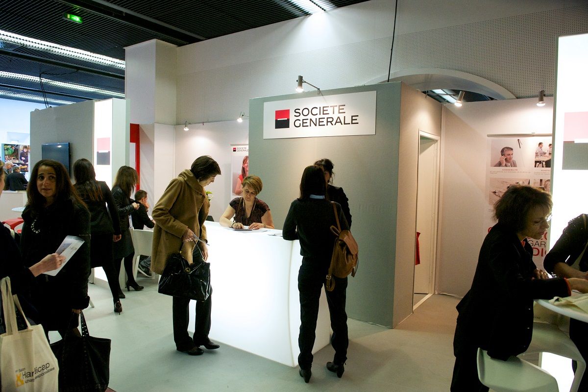 Stand Société générale au premier salon Handicap Achats Responsables le 14 mars 2016
