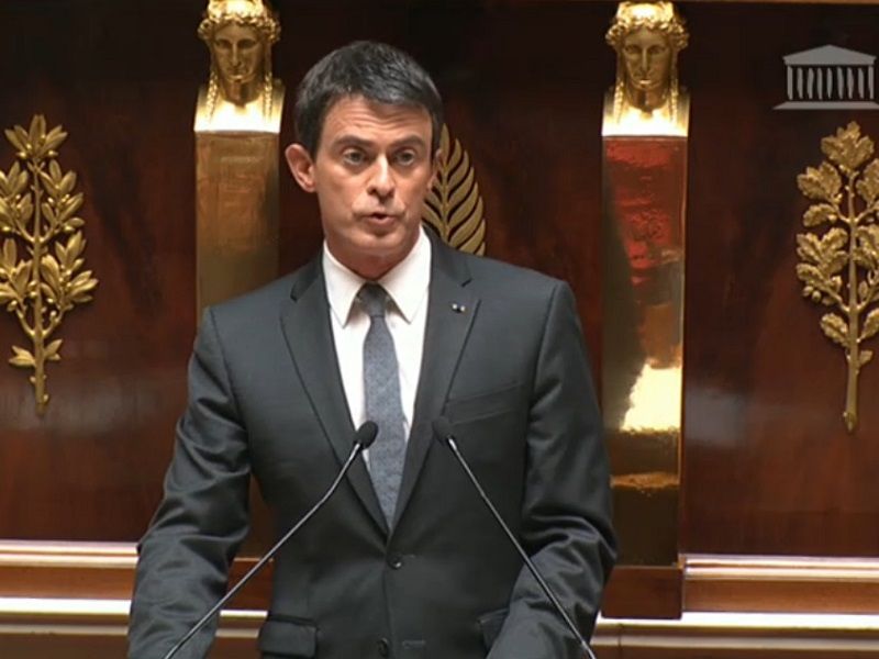 Manuel VALLS Premier Ministre lors de la presentation de la loi travail