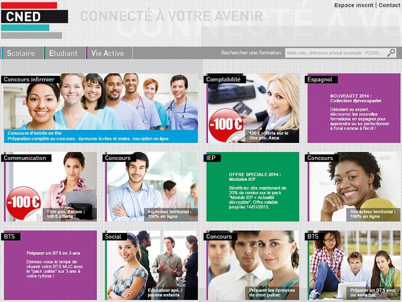 Page acceuil site internet du cned