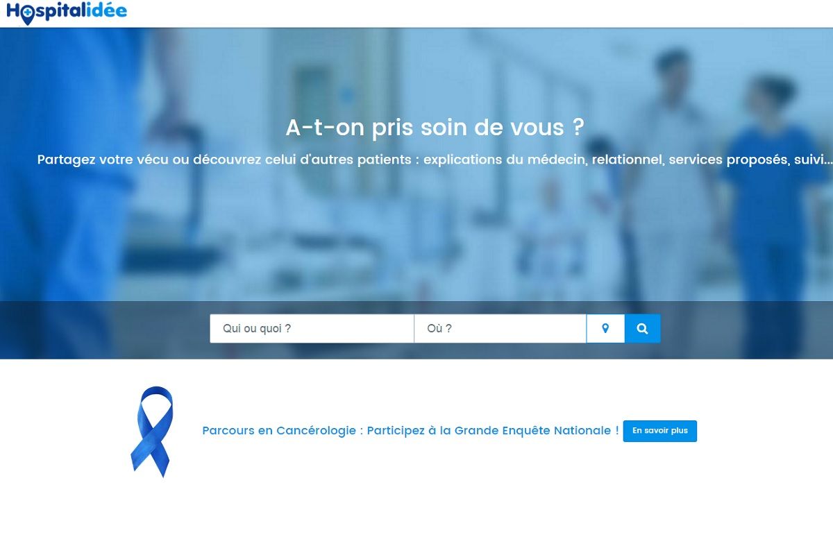 Capture d ecran partiel de la page d acceuil du site hospitalidee fr 2017