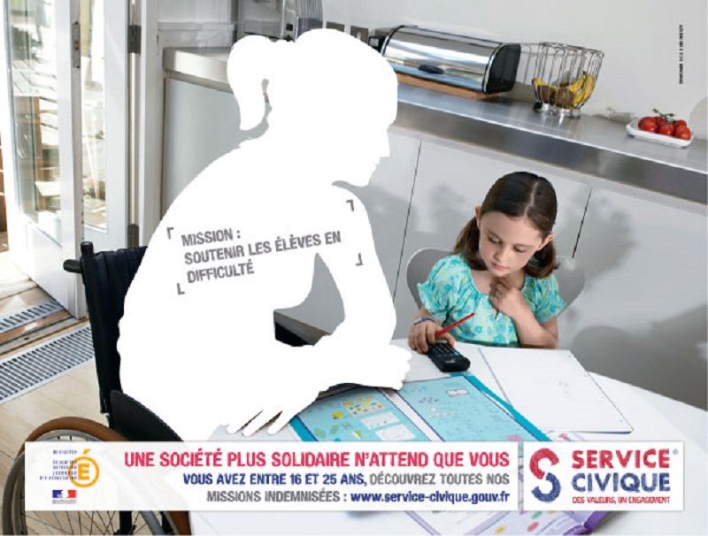 Affiche de promotion pour le service civique campagne 2012
