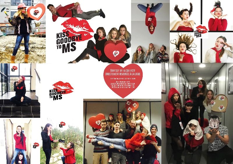 Affiche Un baiser visuel d adieu a la Sclerose en plaques des etudiants a aix en provence