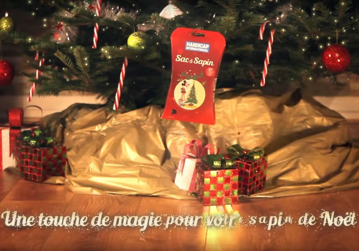 Sac a sapin handicap international 2016 avec comme ambassadeur michey