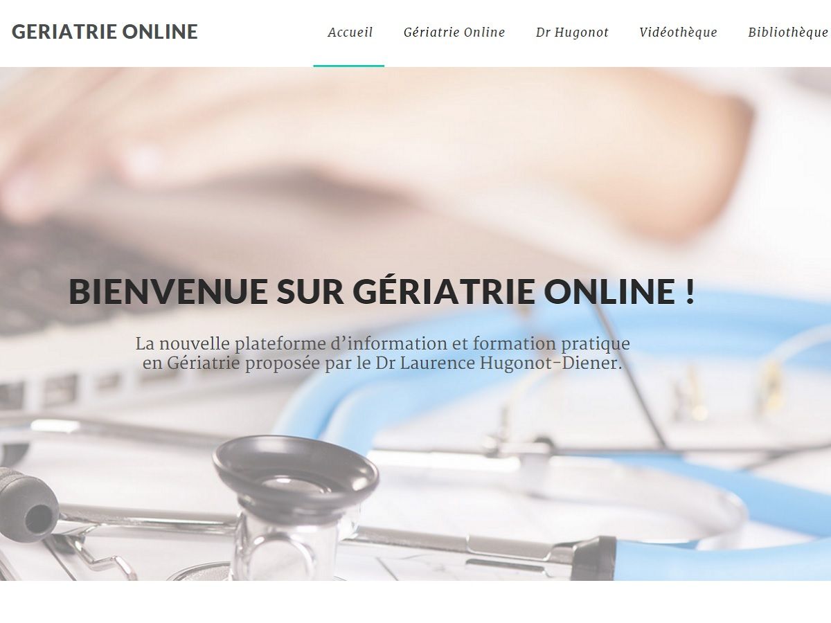 Apercue partielle du nouveau site Geriatrie Online