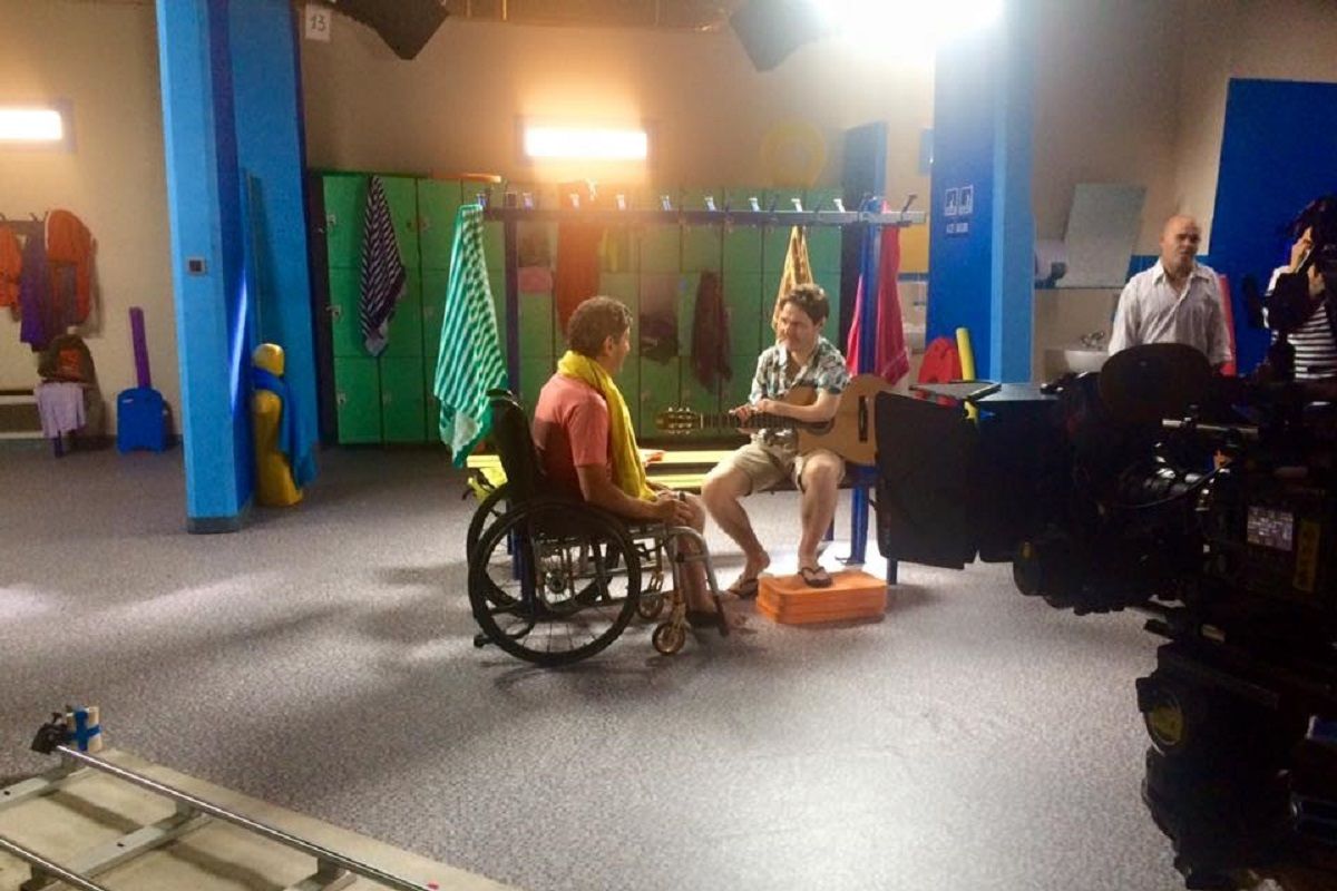 Plateau de tourage de la sixieme saison de la serie Vestiaires sur france television