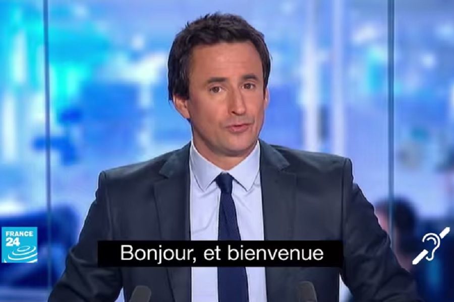 Le Presentateur du journal de France 24 sous-titree pour les sourds