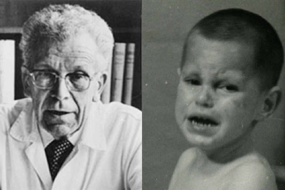 Le pédiatre autrichien Hans asperger et à droite Herta schreiber âgé de prés 3 ans