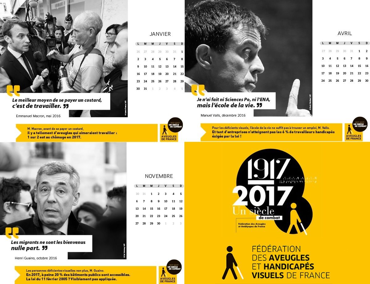 Calandrier de la Federation des aveugles de france