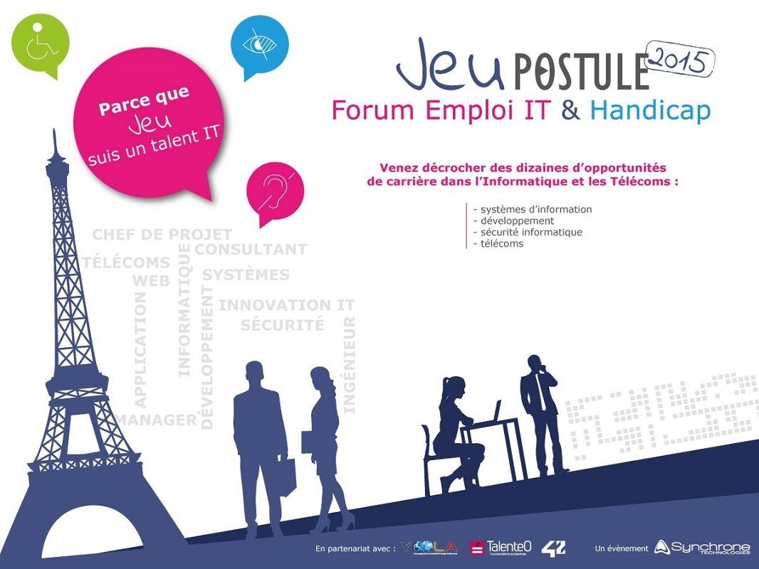 Affiche 4eme edition operation recrutement et handicap Jeu Postule