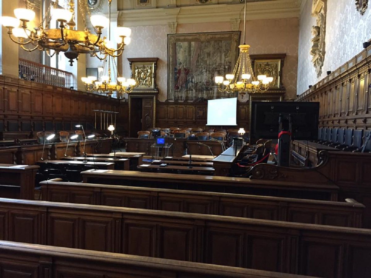 La salle d audience de la cour d appel de Paris ou a debute le troisieme proces azf
